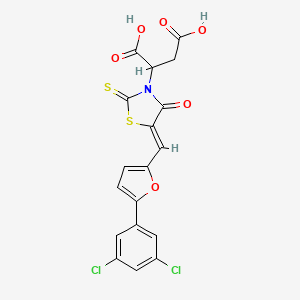 (Z)-2-(5-((5-(3,5-dichlorophenyl)furan-2-yl)methylene)-4-oxo-2-thioxothiazolidin-3-yl)succinic acid