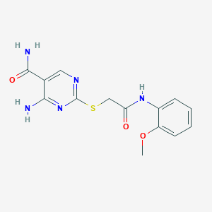4-Amino-2-((2-((2-methoxyphenyl)amino)-2-oxoethyl)thio)pyrimidine-5-carboxamide