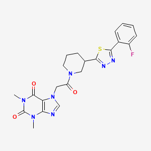 7-(2-(3-(5-(2-fluorophenyl)-1,3,4-thiadiazol-2-yl)piperidin-1-yl)-2-oxoethyl)-1,3-dimethyl-1H-purine-2,6(3H,7H)-dione