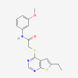 2-(6-ethylthieno[2,3-d]pyrimidin-4-yl)sulfanyl-N-(3-methoxyphenyl)acetamide