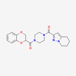 (2,3-Dihydrobenzo[b][1,4]dioxin-2-yl)(4-(4,5,6,7-tetrahydropyrazolo[1,5-a]pyridine-2-carbonyl)piperazin-1-yl)methanone