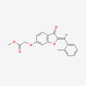molecular formula C19H16O5 B2843641 (Z)-methyl 2-((2-(2-methylbenzylidene)-3-oxo-2,3-dihydrobenzofuran-6-yl)oxy)acetate CAS No. 620547-53-7