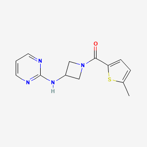 molecular formula C13H14N4OS B2843642 N-[1-(5-methylthiophene-2-carbonyl)azetidin-3-yl]pyrimidin-2-amine CAS No. 2195882-89-2
