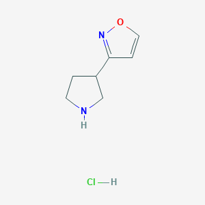 molecular formula C7H11ClN2O B2843643 3-(Pyrrolidin-3-yl)-1,2-oxazole hydrochloride CAS No. 2219408-19-0