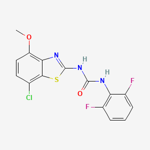 molecular formula C15H10ClF2N3O2S B2843644 1-(7-Chloro-4-methoxybenzo[d]thiazol-2-yl)-3-(2,6-difluorophenyl)urea CAS No. 1207003-03-9