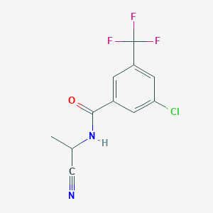 molecular formula C11H8ClF3N2O B2843647 3-chloro-N-(1-cyanoethyl)-5-(trifluoromethyl)benzamide CAS No. 1808585-45-6