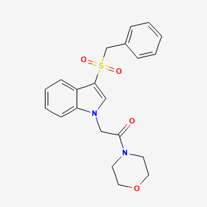 molecular formula C21H22N2O4S B2843648 2-(3-(benzylsulfonyl)-1H-indol-1-yl)-1-morpholinoethanone CAS No. 894012-97-6