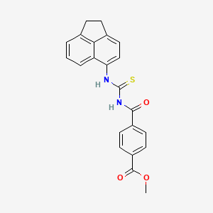 molecular formula C22H18N2O3S B2843665 Methyl 4-(((1,2-dihydroacenaphthylen-5-yl)carbamothioyl)carbamoyl)benzoate CAS No. 477508-55-7