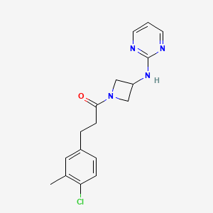 molecular formula C17H19ClN4O B2843666 3-(4-Chloro-3-methylphenyl)-1-(3-(pyrimidin-2-ylamino)azetidin-1-yl)propan-1-one CAS No. 2034222-91-6