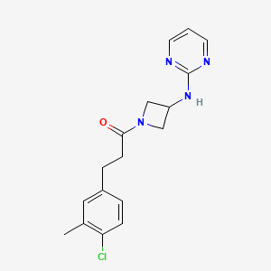 3-(4-Chloro-3-methylphenyl)-1-(3-(pyrimidin-2-ylamino)azetidin-1-yl)propan-1-one