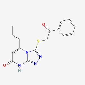 3-((2-oxo-2-phenylethyl)thio)-5-propyl-[1,2,4]triazolo[4,3-a]pyrimidin-7(8H)-one