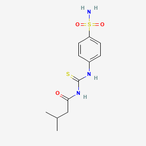 molecular formula C12H17N3O3S2 B2843669 3-methyl-N-[(4-sulfamoylphenyl)carbamothioyl]butanamide CAS No. 678189-95-2