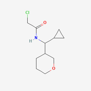 molecular formula C11H18ClNO2 B2843674 2-Chloro-N-[cyclopropyl(oxan-3-yl)methyl]acetamide CAS No. 2286349-81-1