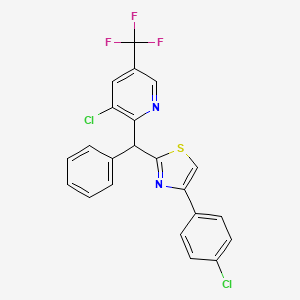 3-Chloro-2-[[4-(4-chlorophenyl)-1,3-thiazol-2-yl](phenyl)methyl]-5-(trifluoromethyl)pyridine