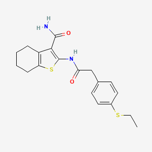 2-(2-(4-(Ethylthio)phenyl)acetamido)-4,5,6,7-tetrahydrobenzo[b]thiophene-3-carboxamide