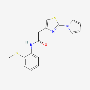 2-(2-(1H-pyrrol-1-yl)thiazol-4-yl)-N-(2-(methylthio)phenyl)acetamide