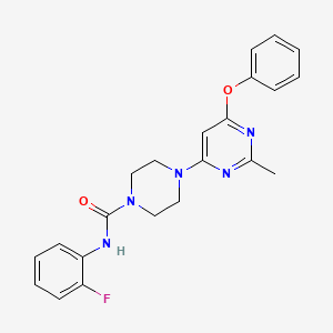 molecular formula C22H22FN5O2 B2843711 N-(2-fluorophenyl)-4-(2-methyl-6-phenoxypyrimidin-4-yl)piperazine-1-carboxamide CAS No. 1021041-79-1