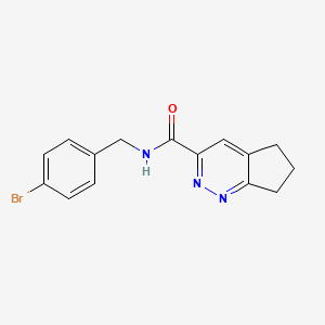 molecular formula C15H14BrN3O B2843720 N-[(4-Bromophenyl)methyl]-6,7-dihydro-5H-cyclopenta[c]pyridazine-3-carboxamide CAS No. 2415629-84-2