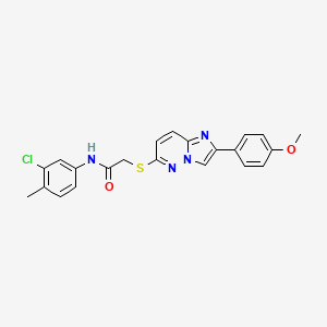 molecular formula C22H19ClN4O2S B2843724 N-(3-chloro-4-methylphenyl)-2-((2-(4-methoxyphenyl)imidazo[1,2-b]pyridazin-6-yl)thio)acetamide CAS No. 896372-29-5