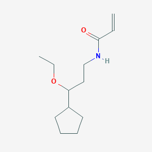 molecular formula C13H23NO2 B2843727 N-(3-Cyclopentyl-3-ethoxypropyl)prop-2-enamide CAS No. 2305472-61-9