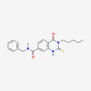 molecular formula C22H25N3O2S B2843728 N-benzyl-N-methyl-4-oxo-3-pentyl-2-sulfanylidene-1,2,3,4-tetrahydroquinazoline-7-carboxamide CAS No. 309940-28-1