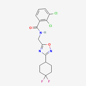 molecular formula C16H15Cl2F2N3O2 B2843730 2,3-dichloro-N-((3-(4,4-difluorocyclohexyl)-1,2,4-oxadiazol-5-yl)methyl)benzamide CAS No. 2034519-14-5