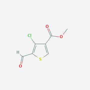 molecular formula C7H5ClO3S B2843734 甲基-4-氯-5-甲酰硫代呋喃-3-羧酸酯 CAS No. 1367817-46-6