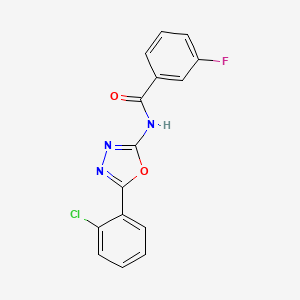 molecular formula C15H9ClFN3O2 B2843736 N-[5-(2-chlorophenyl)-1,3,4-oxadiazol-2-yl]-3-fluorobenzamide CAS No. 865249-31-6