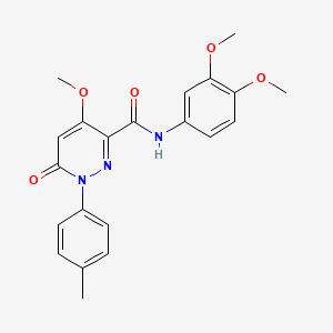 molecular formula C21H21N3O5 B2843739 N-(3,4-dimethoxyphenyl)-4-methoxy-1-(4-methylphenyl)-6-oxopyridazine-3-carboxamide CAS No. 941926-95-0