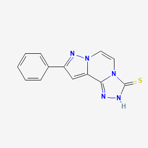 molecular formula C13H9N5S B2843741 9-phenylpyrazolo[1,5-a][1,2,4]triazolo[3,4-c]pyrazine-3(2H)-thione CAS No. 1255783-32-4