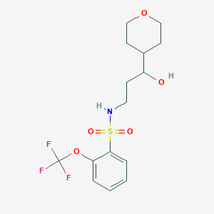 molecular formula C15H20F3NO5S B2843742 N-[3-hydroxy-3-(oxan-4-yl)propyl]-2-(trifluoromethoxy)benzene-1-sulfonamide CAS No. 2034450-79-6