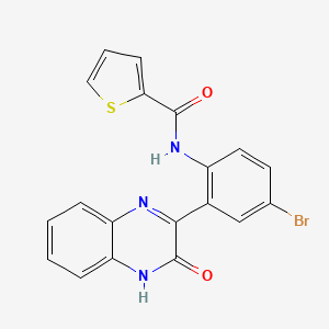 molecular formula C19H12BrN3O2S B2843754 N-[4-bromo-2-(3-hydroxyquinoxalin-2-yl)phenyl]thiophene-2-carboxamide CAS No. 887869-68-3