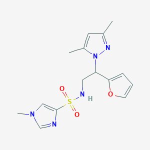 molecular formula C15H19N5O3S B2843759 N-[2-(3,5-dimethyl-1H-pyrazol-1-yl)-2-(furan-2-yl)ethyl]-1-methyl-1H-imidazole-4-sulfonamide CAS No. 2191213-99-5