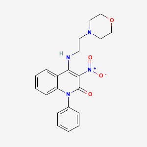 molecular formula C21H22N4O4 B2843766 4-((2-morpholinoethyl)amino)-3-nitro-1-phenylquinolin-2(1H)-one CAS No. 683797-54-8