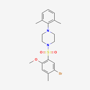 molecular formula C20H25BrN2O3S B2843795 1-(5-Bromo-2-methoxy-4-methylbenzenesulfonyl)-4-(2,6-dimethylphenyl)piperazine CAS No. 1903443-94-6