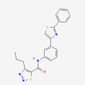 molecular formula C21H18N4OS2 B2843803 N-(3-(2-phenylthiazol-4-yl)phenyl)-4-propyl-1,2,3-thiadiazole-5-carboxamide CAS No. 1206994-89-9