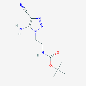 molecular formula C10H16N6O2 B2843814 tert-butyl N-[2-(5-amino-4-cyano-1H-1,2,3-triazol-1-yl)ethyl]carbamate CAS No. 929975-22-4