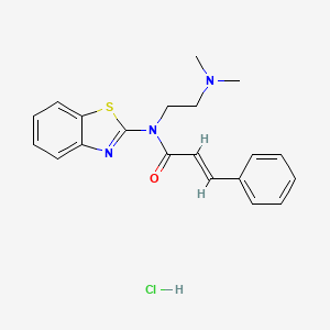 molecular formula C20H22ClN3OS B2843816 N-(benzo[d]thiazol-2-yl)-N-(2-(dimethylamino)ethyl)cinnamamide hydrochloride CAS No. 1217224-71-9