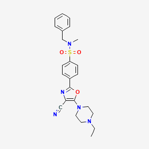 molecular formula C24H27N5O3S B2843818 N-benzyl-4-[4-cyano-5-(4-ethylpiperazin-1-yl)-1,3-oxazol-2-yl]-N-methylbenzene-1-sulfonamide CAS No. 941240-79-5