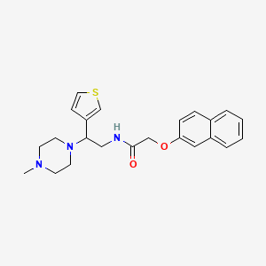 molecular formula C23H27N3O2S B2843861 N-(2-(4-methylpiperazin-1-yl)-2-(thiophen-3-yl)ethyl)-2-(naphthalen-2-yloxy)acetamide CAS No. 954594-73-1