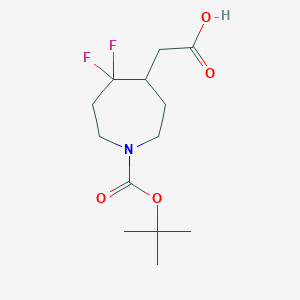 molecular formula C13H21F2NO4 B2843881 2-[5,5-Difluoro-1-[(2-methylpropan-2-yl)oxycarbonyl]azepan-4-yl]acetic acid CAS No. 1780740-08-0