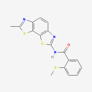 molecular formula C17H13N3OS3 B2843894 2-methylsulfanyl-N-(7-methyl-[1,3]thiazolo[4,5-g][1,3]benzothiazol-2-yl)benzamide CAS No. 896344-32-4