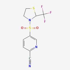 5-{[2-(Trifluoromethyl)-1,3-thiazolidin-3-yl]sulfonyl}pyridine-2-carbonitrile