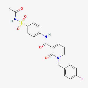 molecular formula C21H18FN3O5S B2843898 N-[4-(acetamidosulfonyl)phenyl]-1-[(4-fluorophenyl)methyl]-2-oxo-1,2-dihydropyridine-3-carboxamide CAS No. 1005298-27-0
