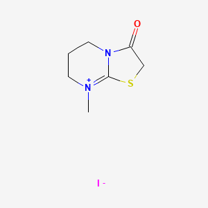 8-methyl-3-oxo-2H,3H,5H,6H,7H-[1,3]thiazolo[3,2-a]pyrimidin-8-ium iodide