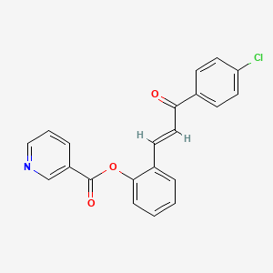 (E)-2-(3-(4-chlorophenyl)-3-oxoprop-1-en-1-yl)phenyl nicotinate
