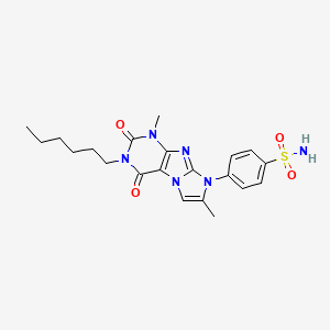 4-(3-Hexyl-1,7-dimethyl-2,4-dioxo-1,3,5-trihydro-4-imidazolino[1,2-h]purin-8-y l)benzenesulfonamide