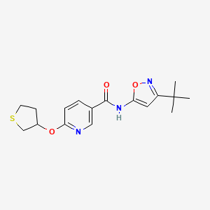 molecular formula C17H21N3O3S B2843924 N-(3-tert-butyl-1,2-oxazol-5-yl)-6-(thiolan-3-yloxy)pyridine-3-carboxamide CAS No. 2034432-11-4