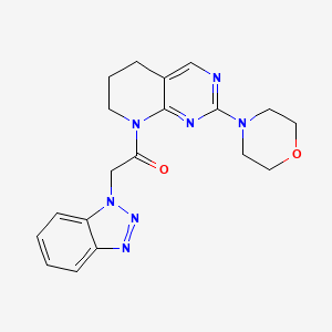 molecular formula C19H21N7O2 B2843925 2-(1H-1,2,3-benzotriazol-1-yl)-1-[2-(morpholin-4-yl)-5H,6H,7H,8H-pyrido[2,3-d]pyrimidin-8-yl]ethan-1-one CAS No. 2178773-00-5
