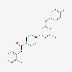 molecular formula C23H24FN5O2 B2843926 N-(2-fluorophenyl)-4-[2-methyl-6-(4-methylphenoxy)pyrimidin-4-yl]piperazine-1-carboxamide CAS No. 946372-96-9